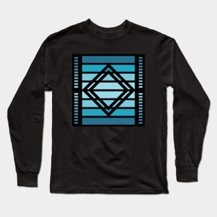 “Dimensional Square” - V.3 Blue - (Geometric Art) (Dimensions) - Doc Labs Long Sleeve T-Shirt